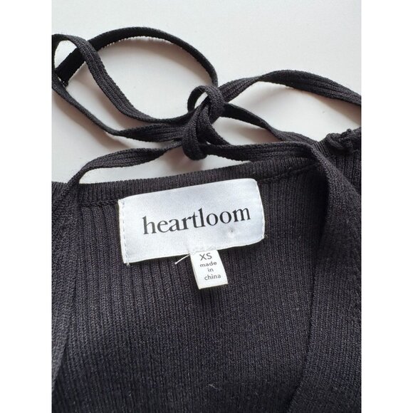 NWOT HEARTLOOM Sevilla Black Ribbed Knit Layered Halter Neck Midi Dress, Size XS - Picture 11 of 13